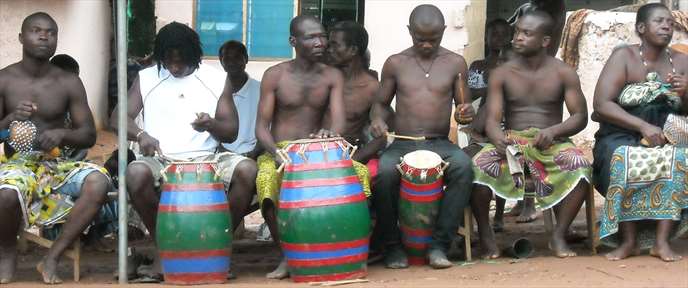 Drummers at celebration in Kisseman